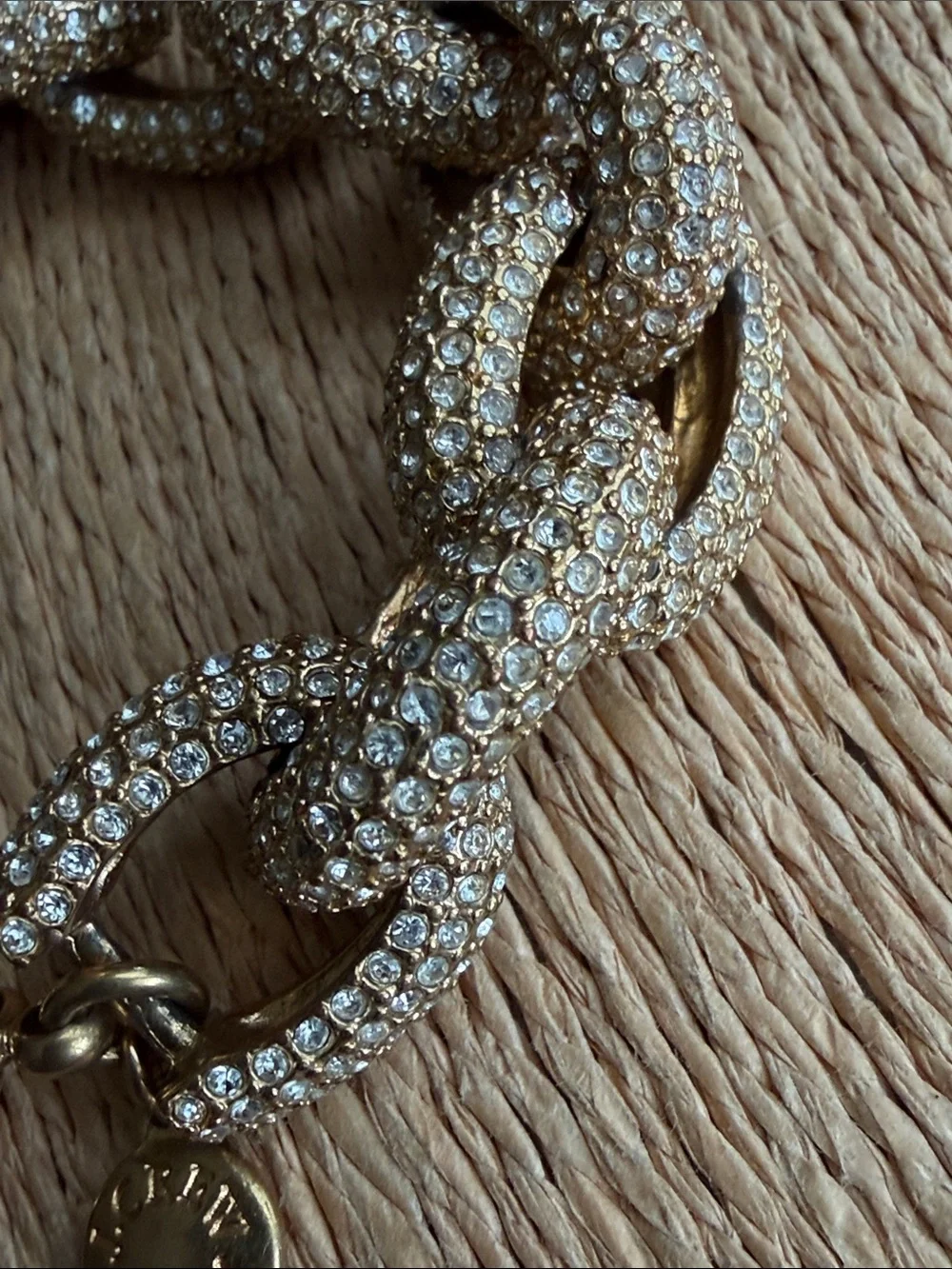 J. Crew Gold Crystal Pavé Link Bracelet